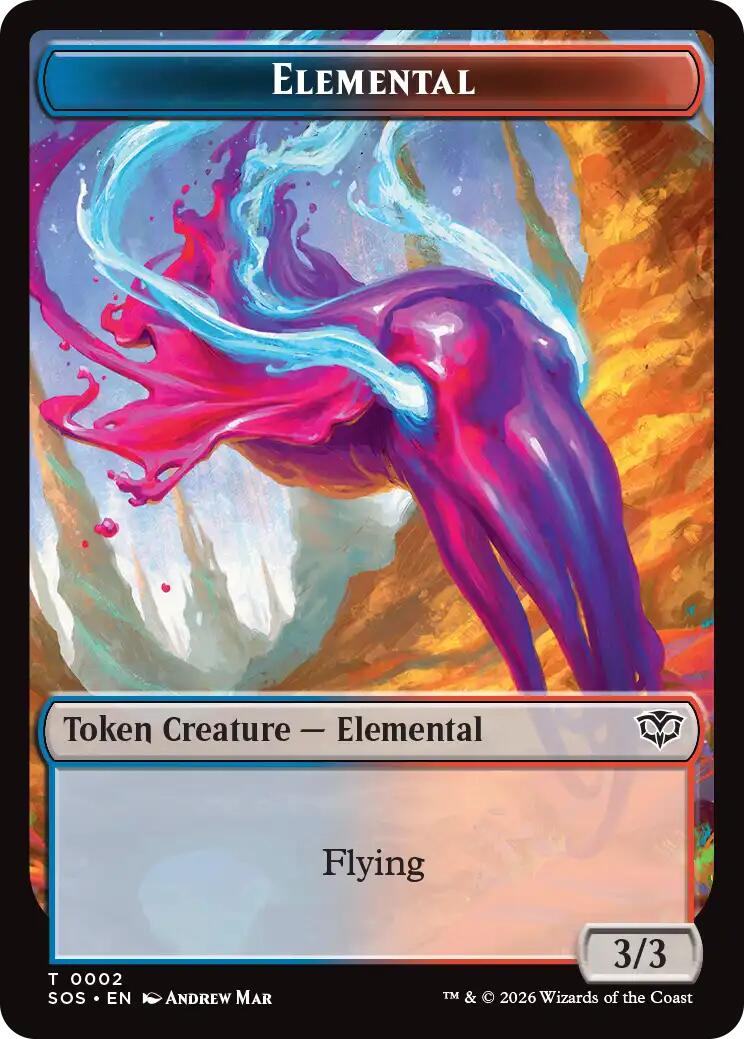Dragon Illusion // Elemental (0002) Double-Sided Token [Secrets of Strixhaven Commander Tokens] | Jack's On Queen