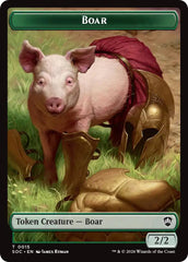 Boar // Frog Lizard Double-Sided Token [Secrets of Strixhaven Commander Tokens] | Jack's On Queen