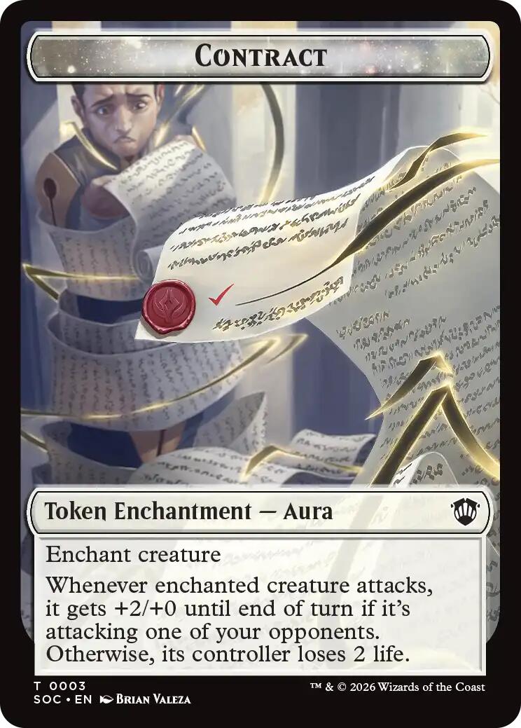 Contract // Pegasus Double-Sided Token [Secrets of Strixhaven Commander Tokens] | Jack's On Queen