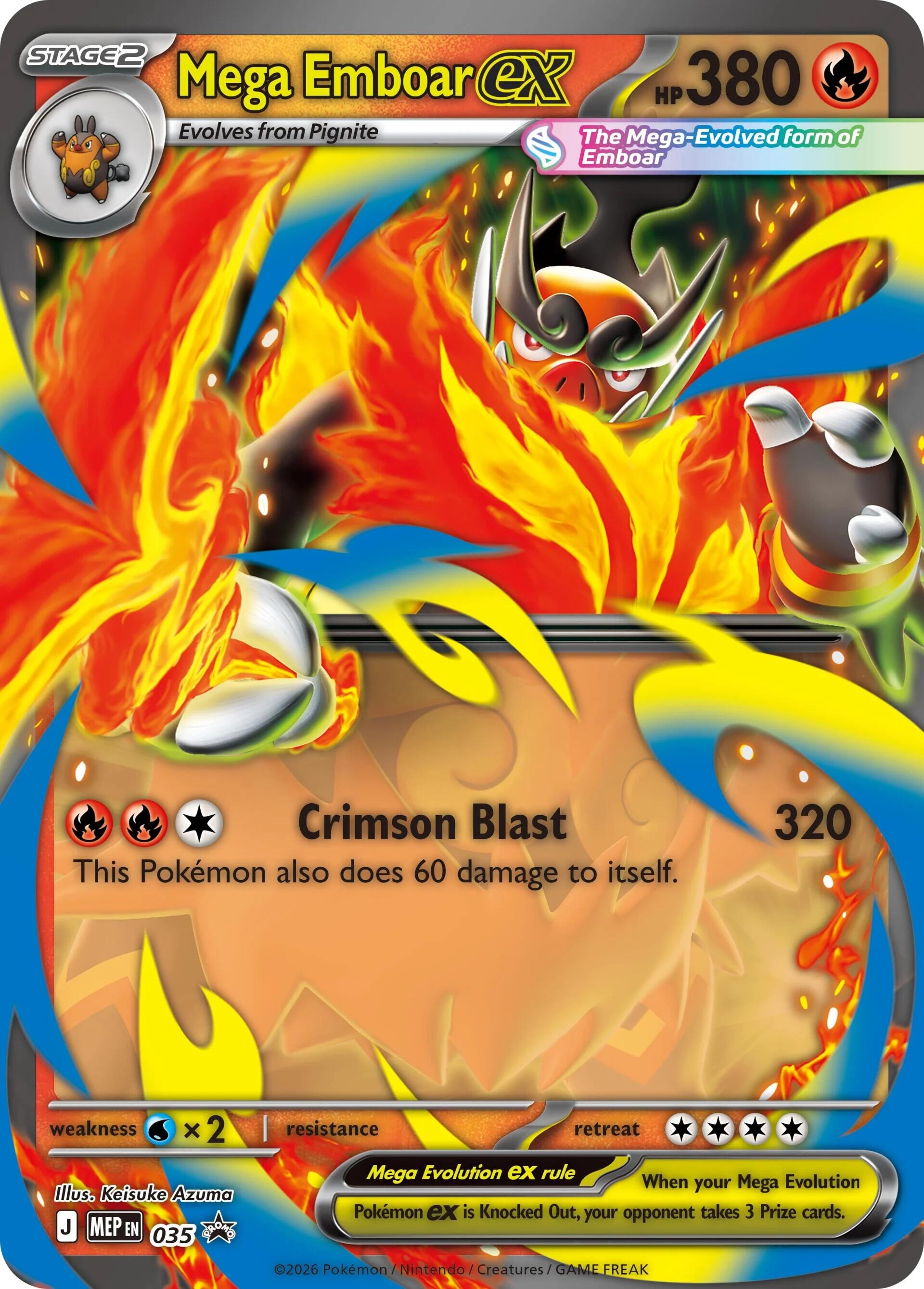 Mega Emboar ex (035) (Jumbo) [Mega Evolution Promo] | Jack's On Queen