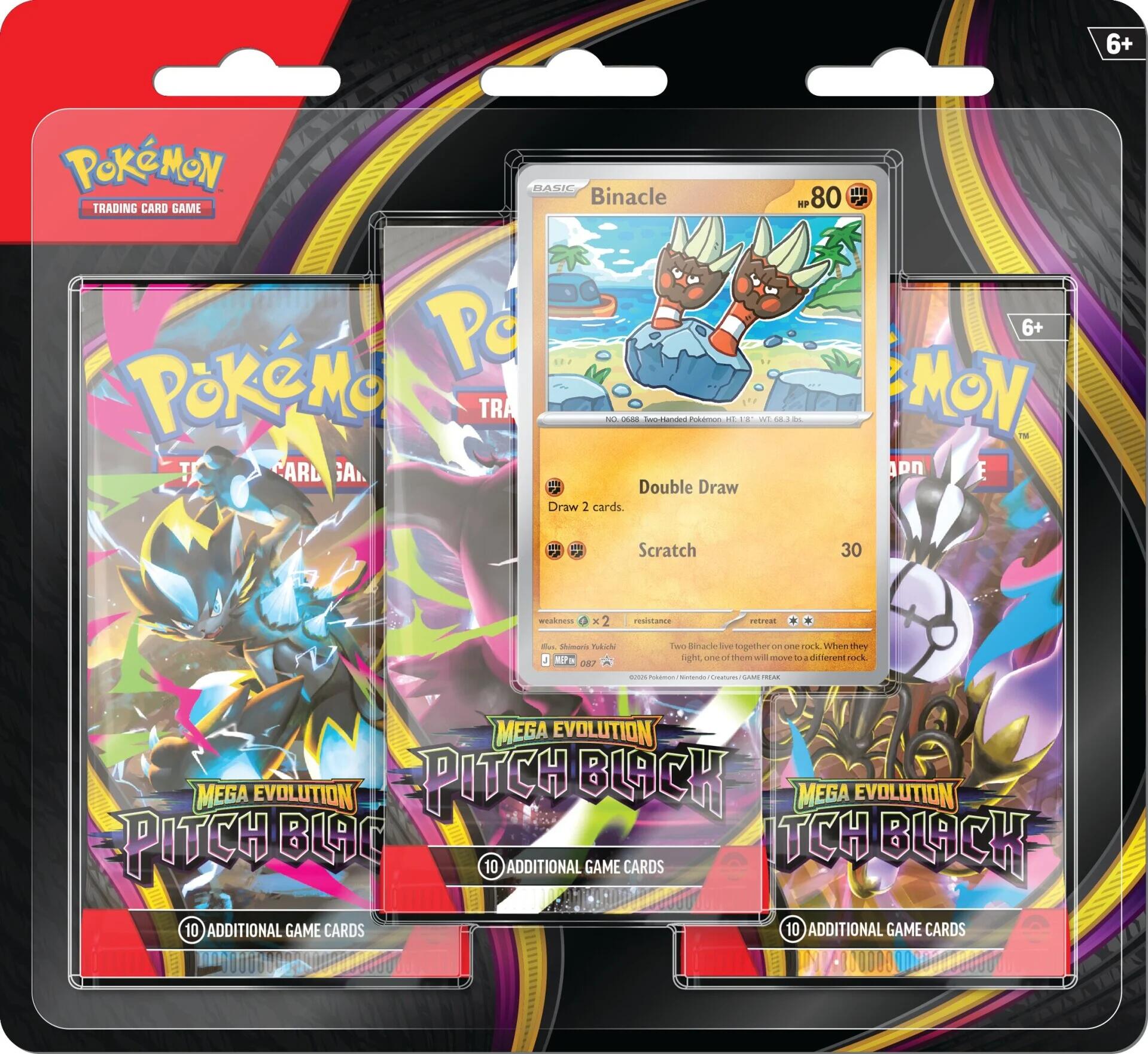 Mega Evolution: Pitch Black - 3 Pack Blister [Binacle] | Jack's On Queen