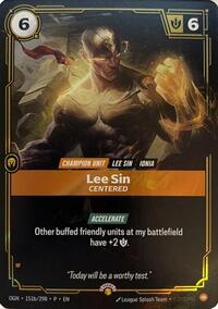Lee Sin - Centered (151b/298) [Riftbound Organized Play Promotional Cards] | Jack's On Queen