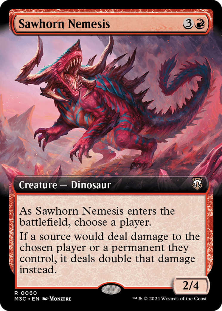 Sawhorn Nemesis (Extended Art) (Ripple Foil) [Modern Horizons 3 Commander] | Jack's On Queen