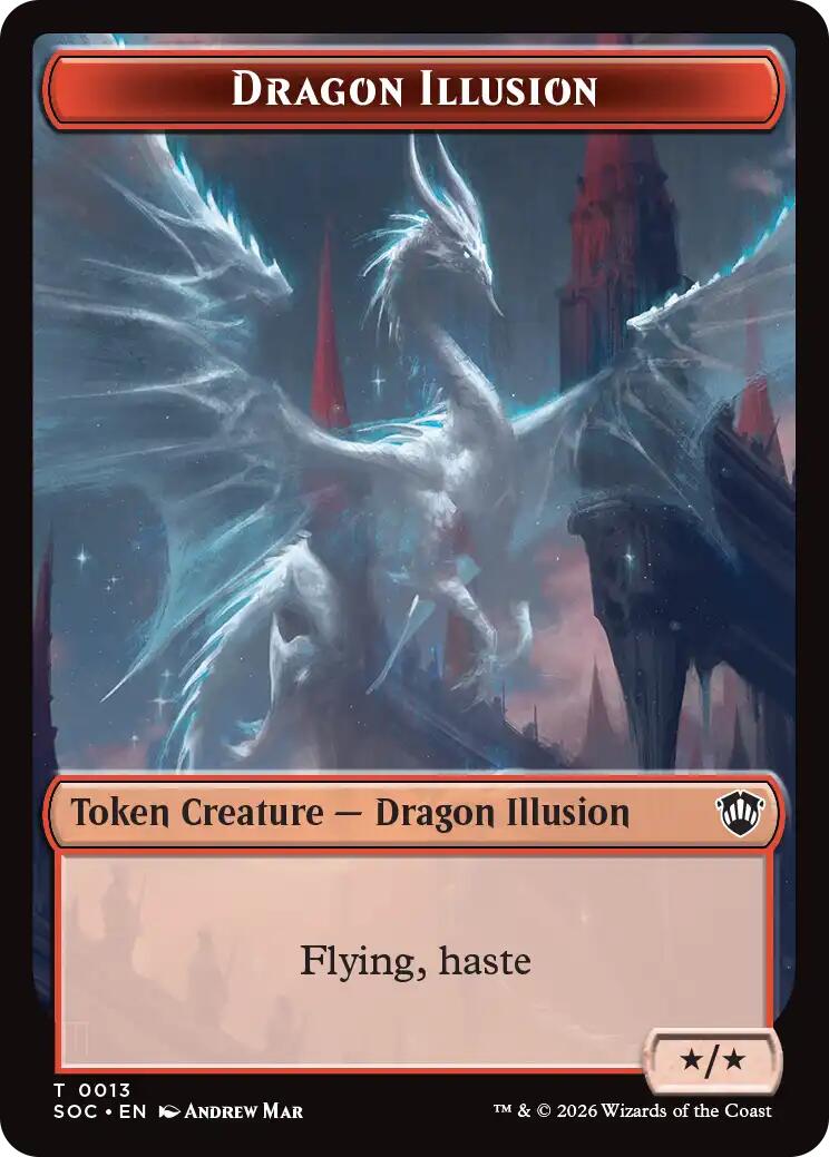 Dragon Illusion // Elemental (0019) Double-Sided Token [Secrets of Strixhaven Commander Tokens] | Jack's On Queen