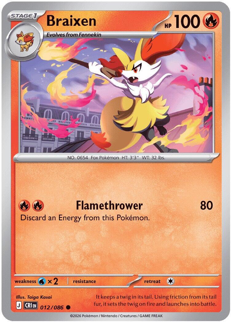 Braixen (012/086) [Mega Evolution: Chaos Rising] | Jack's On Queen