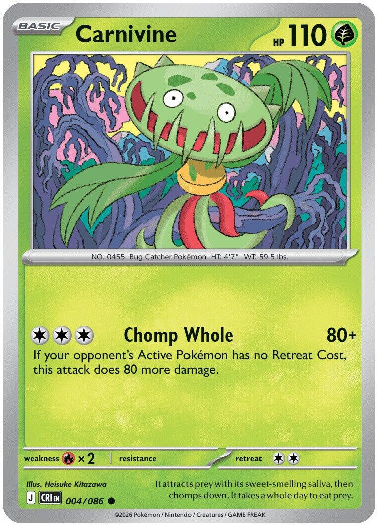 Carnivine (004/086) [Mega Evolution: Chaos Rising] | Jack's On Queen