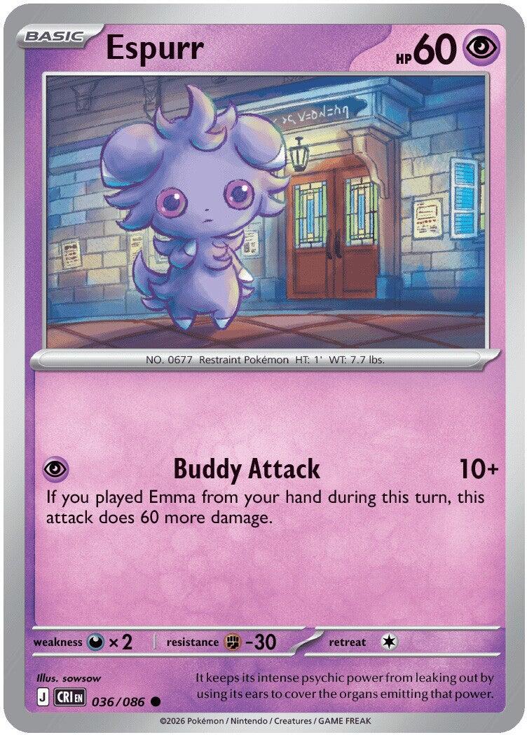 Espurr (036/086) [Mega Evolution: Chaos Rising] | Jack's On Queen