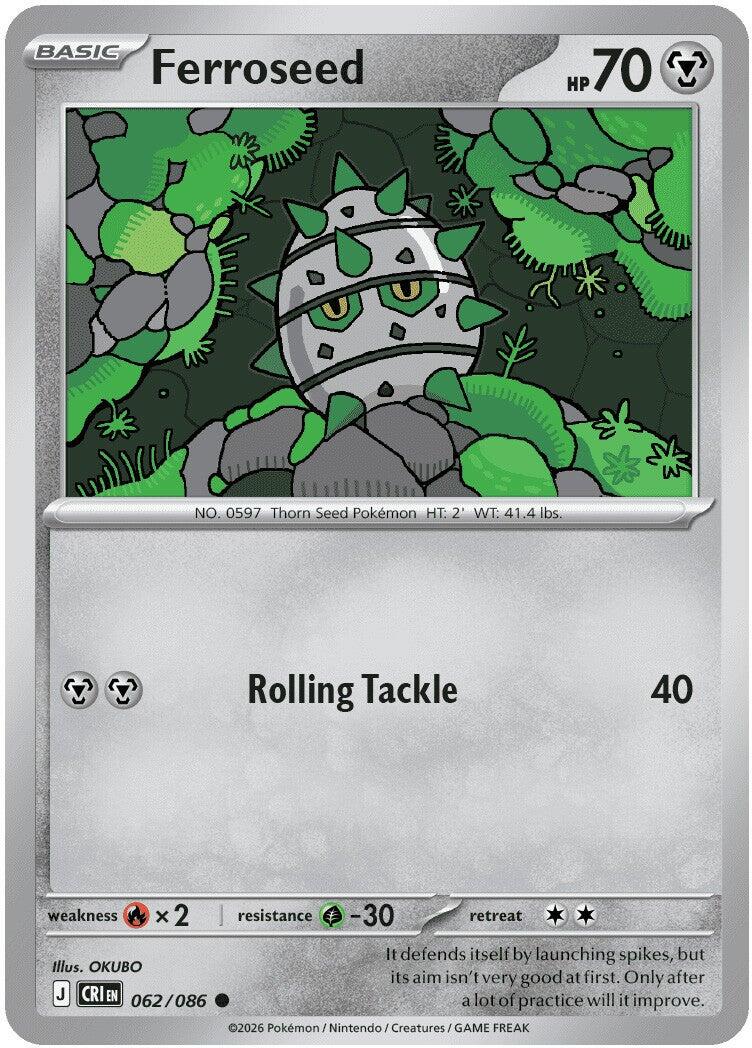 Ferroseed (062/086) [Mega Evolution: Chaos Rising] | Jack's On Queen