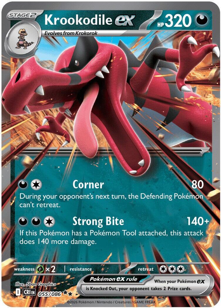 Krookodile ex (055/086) [Mega Evolution: Chaos Rising] | Jack's On Queen