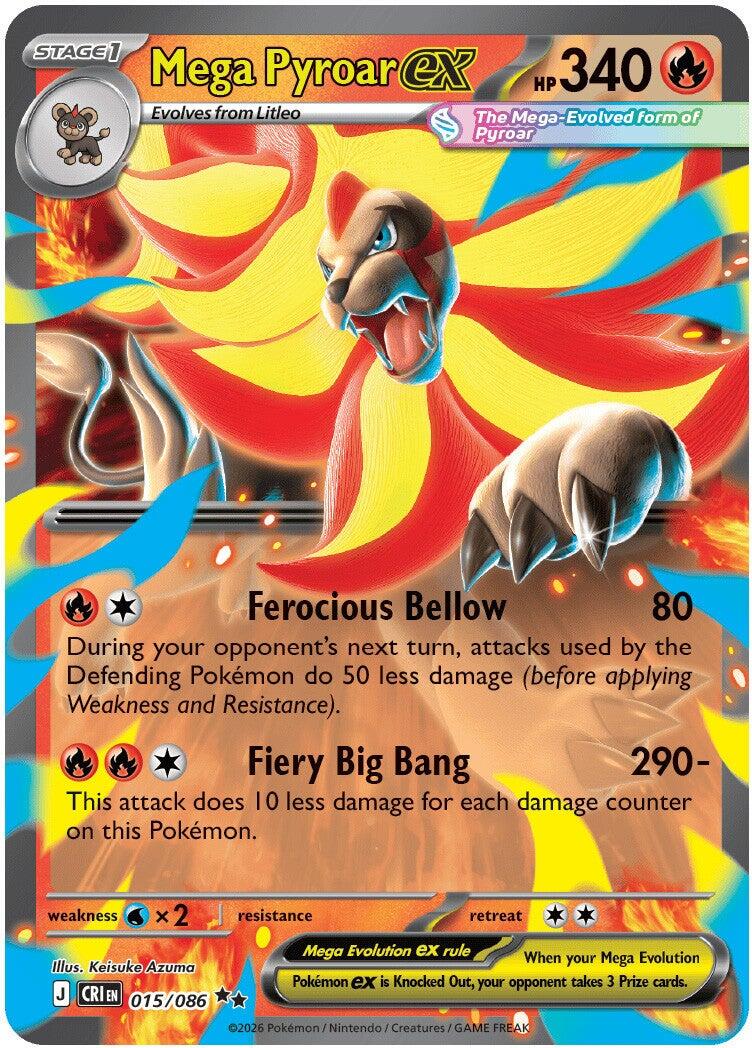 Mega Pyroar ex (015/086) [Mega Evolution: Chaos Rising] | Jack's On Queen