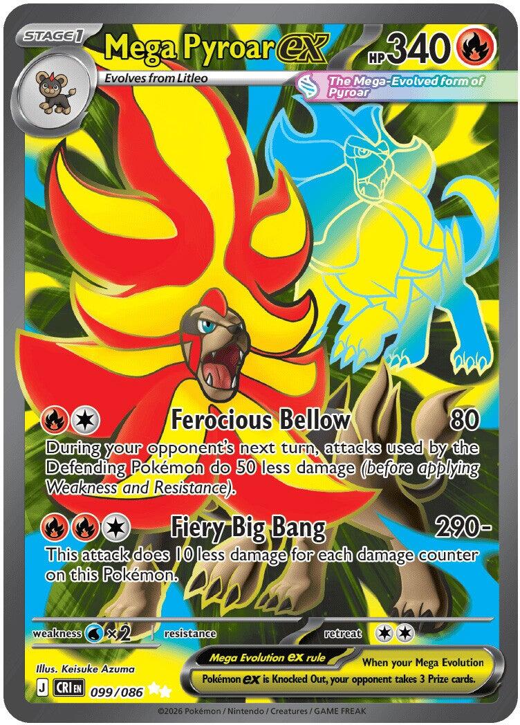 Mega Pyroar ex (099/086) [Mega Evolution: Chaos Rising] | Jack's On Queen