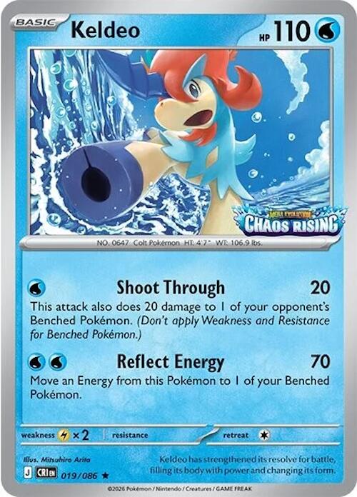Keldeo (019/086) (Chaos Rising Stamped) [Miscellaneous Cards] | Jack's On Queen