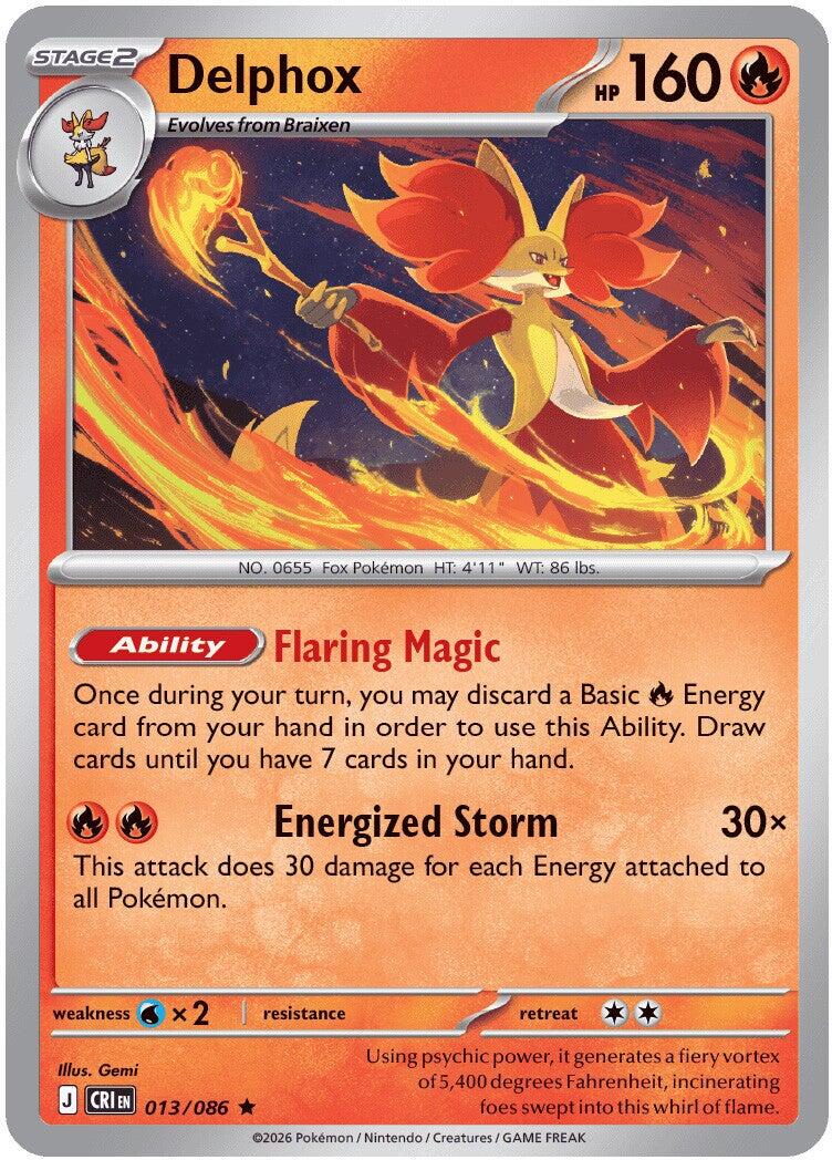 Delphox (013/086) (Deck Exclusive) [Mega Evolution: Chaos Rising] | Jack's On Queen