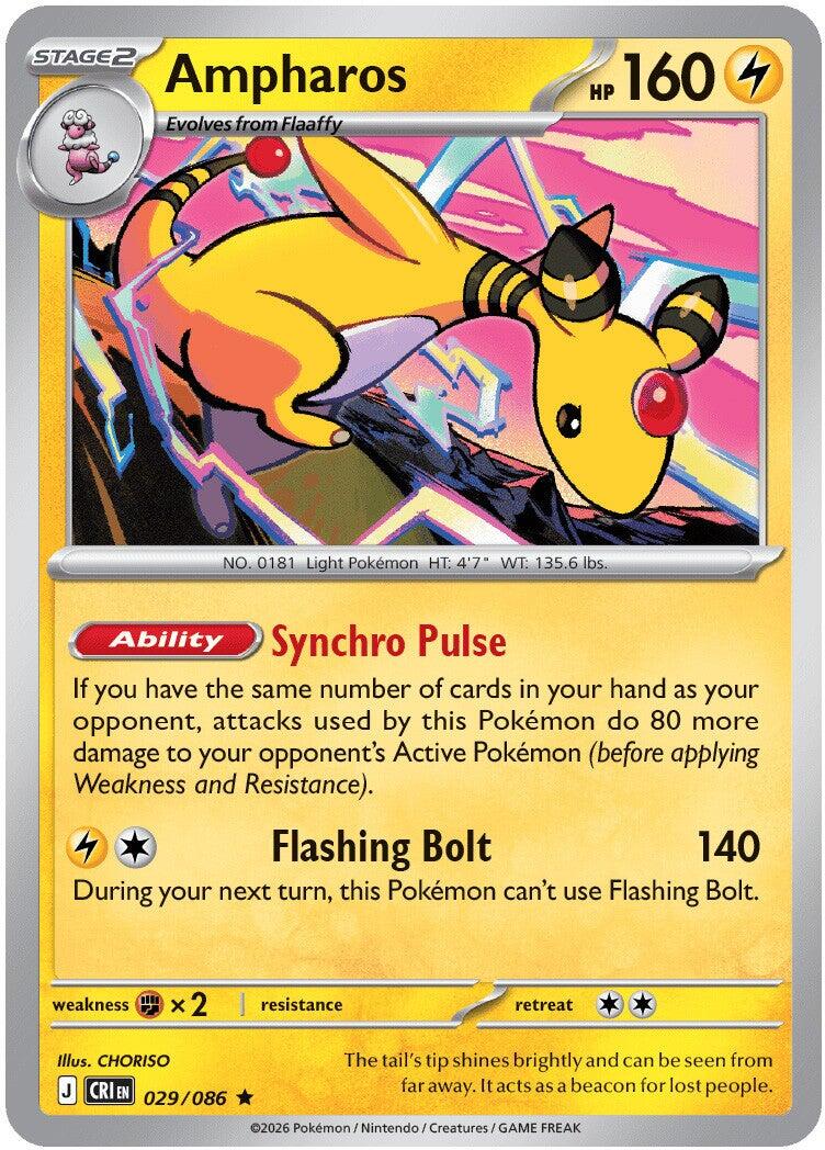 Ampharos (029/086) (Deck Exclusive) [Mega Evolution: Chaos Rising] | Jack's On Queen
