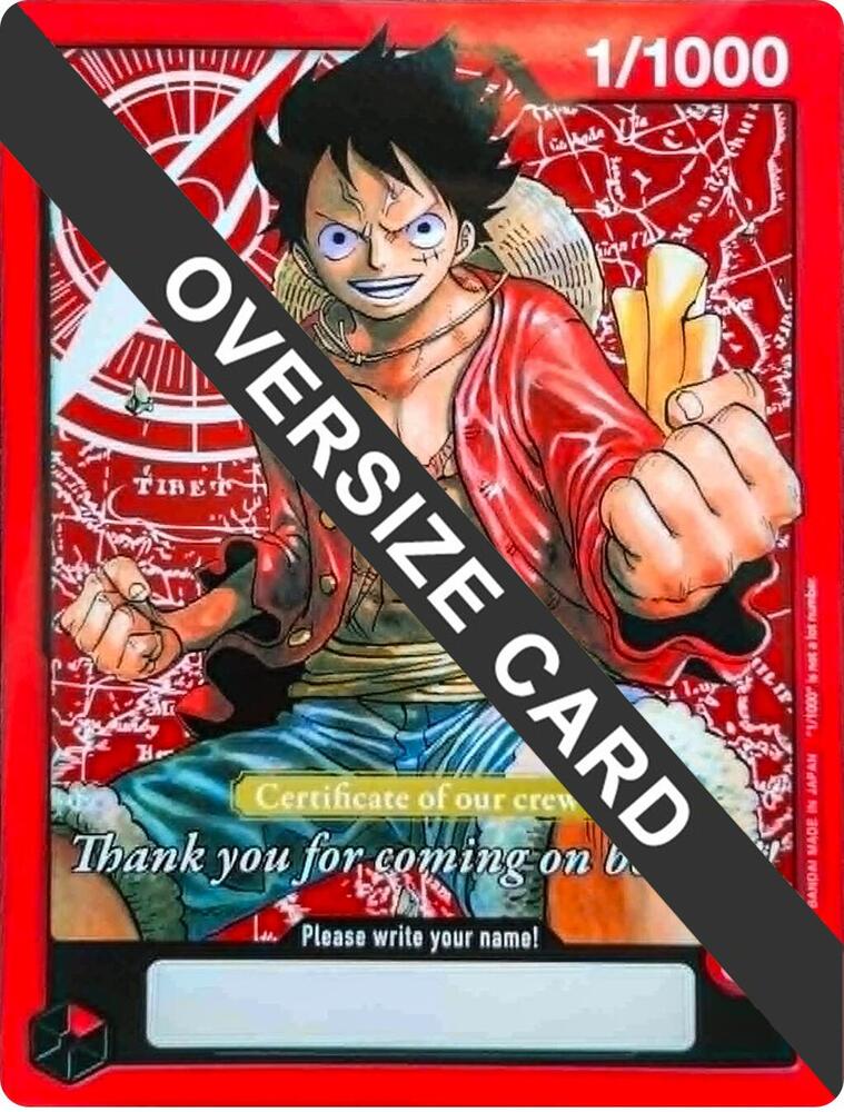 Monkey.D.Luffy (Certificate of our crew) (Oversized) (1/1000) [One Piece Promotion Cards] | Jack's On Queen