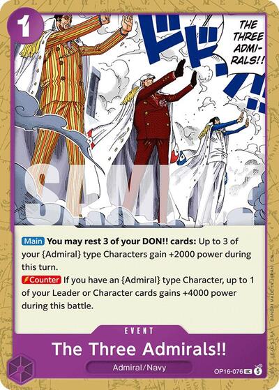 The Three Admirals!! (OP16-076) [The Time of Battle] | Jack's On Queen
