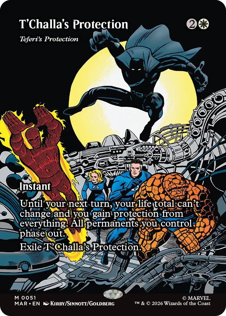 T'Challa's Protection - Teferi's Protection (Borderless) [Marvel Universe: Eternal-Legal] | Jack's On Queen