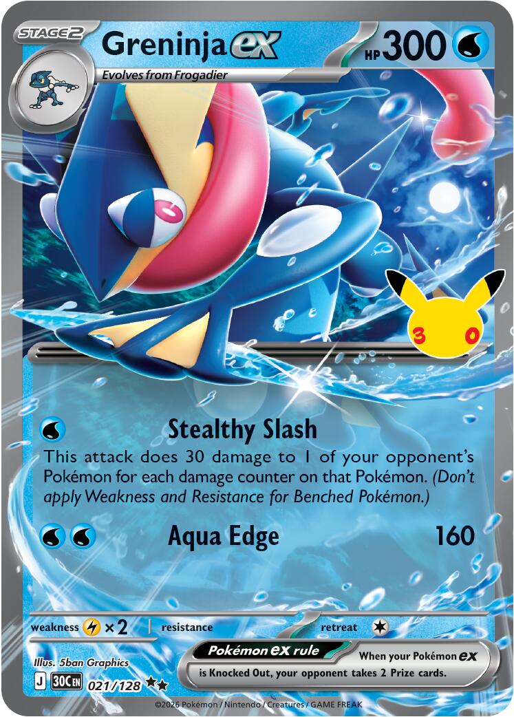Greninja ex (021/128) [Mega Evolution: 30th Celebration] | Jack's On Queen