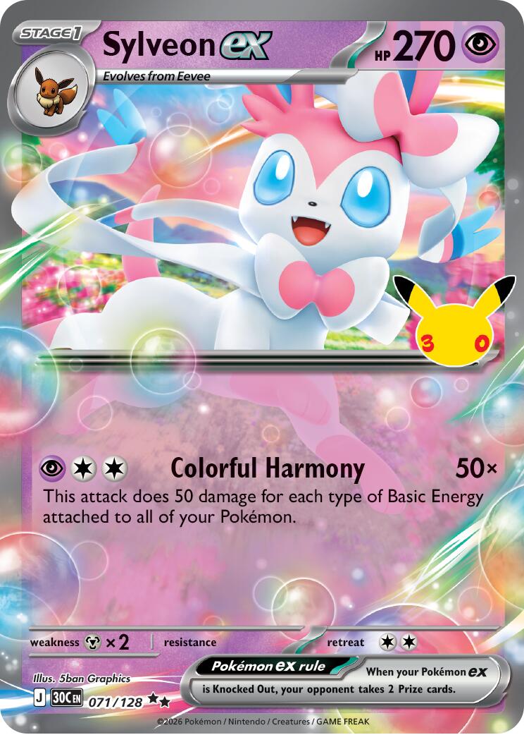 Sylveon ex (071/128) [Mega Evolution: 30th Celebration] | Jack's On Queen
