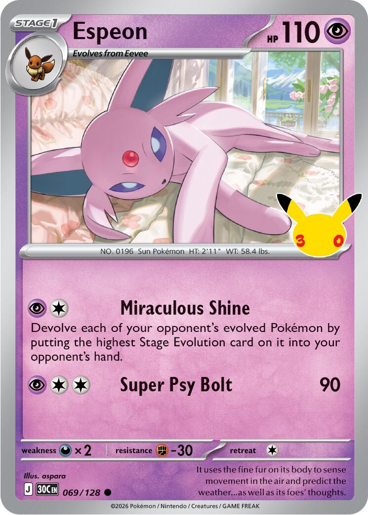 Espeon (069/128) [Mega Evolution: 30th Celebration] | Jack's On Queen
