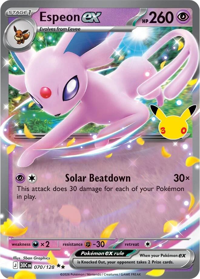 Espeon ex (070/128) [Mega Evolution: 30th Celebration] | Jack's On Queen