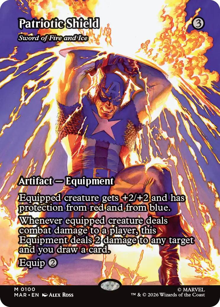 Patriotic Shield - Sword of Fire and Ice (Borderless) [Marvel Universe: Eternal-Legal] | Jack's On Queen