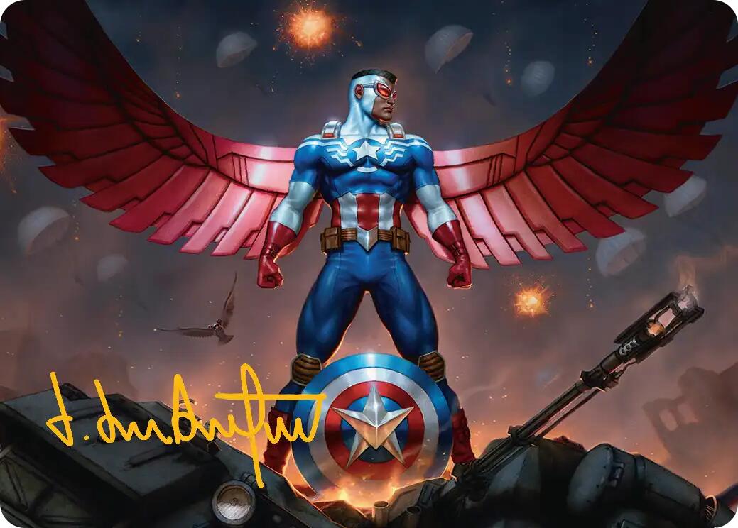 Captain America, Wings of Freedom Art Card (2/45) (Gold-Stamped Signature) [Marvel Super Heroes Art Series] | Jack's On Queen