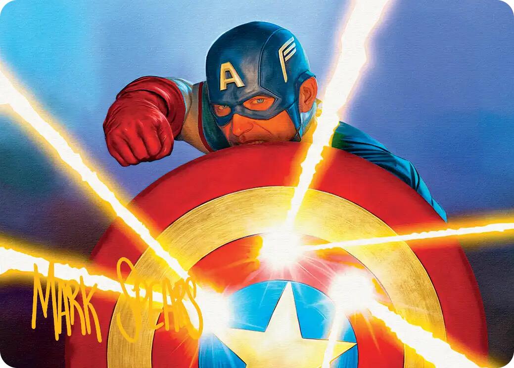 Captain's Defense Art Card (Gold-Stamped Signature) [Marvel Super Heroes Art Series] | Jack's On Queen