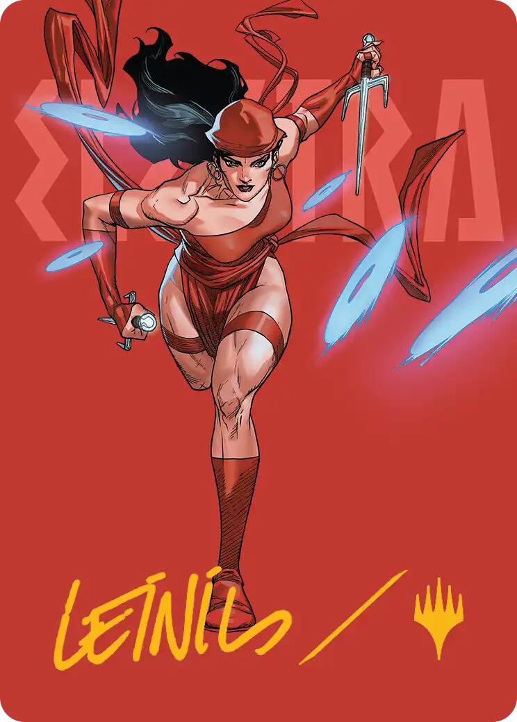 Elektra, Daughter of the Hand Art Card (Gold-Stamped Signature) [Marvel Super Heroes Art Series] | Jack's On Queen