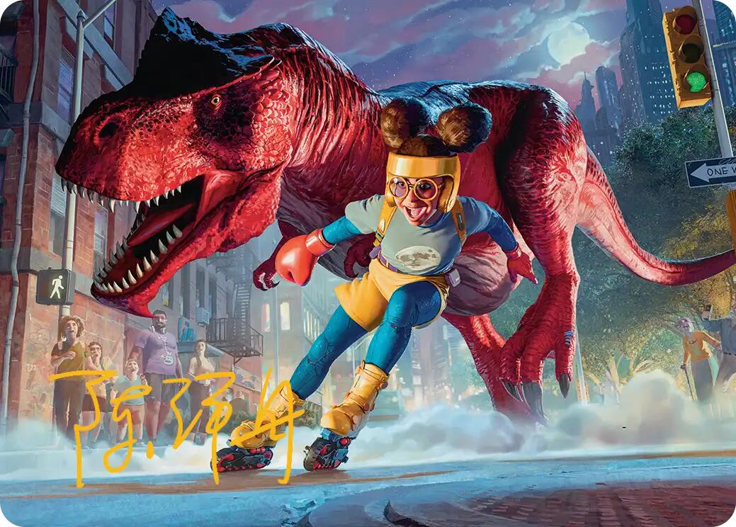Moon Girl and Devil Dinosaur Art Card (Gold-Stamped Signature) [Marvel Super Heroes Art Series] | Jack's On Queen