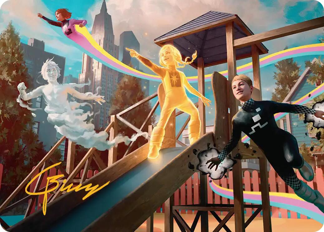 Power Pack Art Card (Gold-Stamped Signature) [Marvel Super Heroes Art Series] | Jack's On Queen