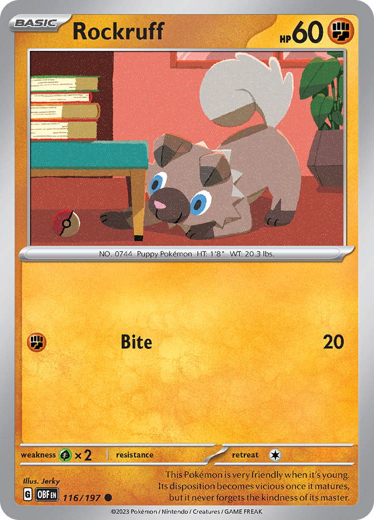 Rockruff (116/197) [Scarlet & Violet: Obsidian Flames] | Jack's On Queen