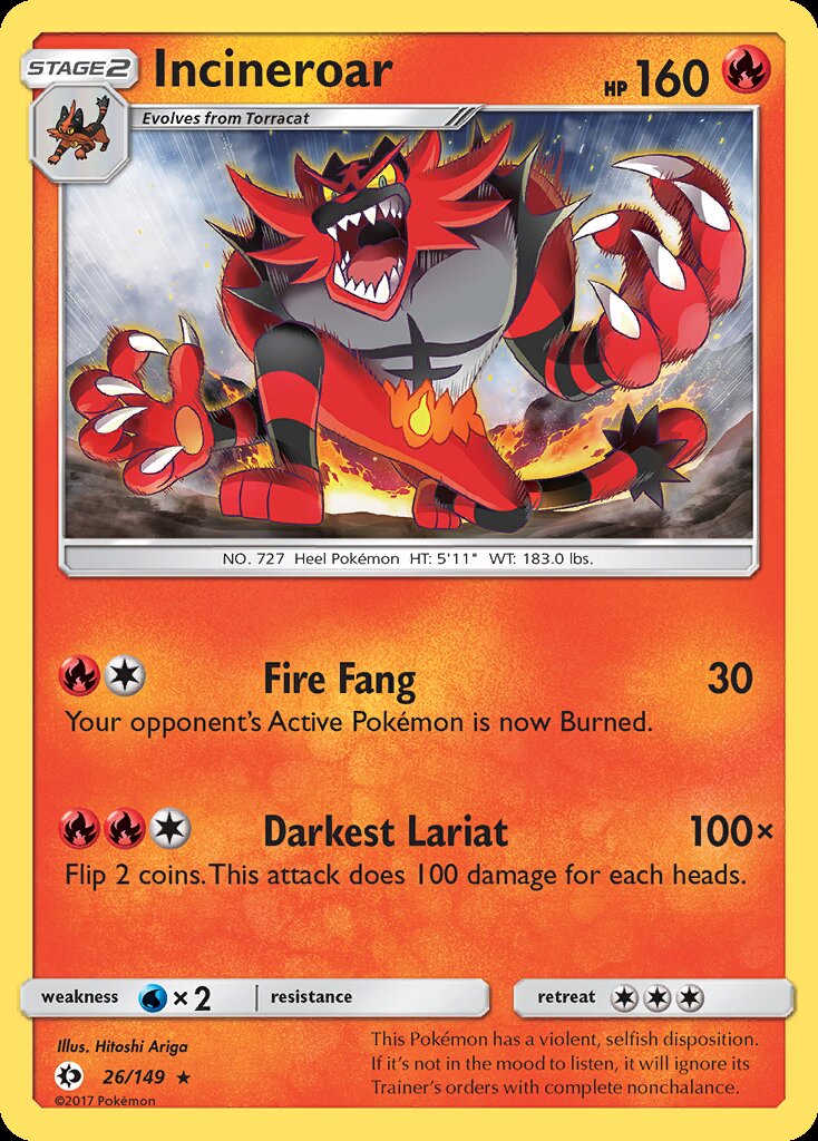 Incineroar (26/149) (Theme Deck Exclusive) [Sun & Moon: Base Set] | Jack's On Queen
