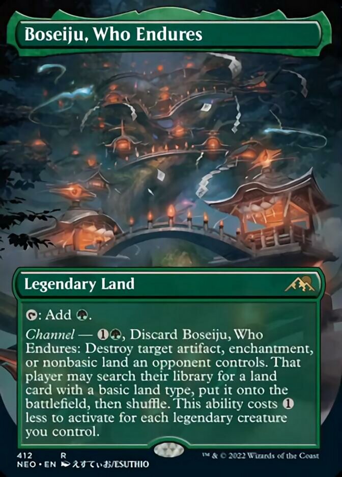 Boseiju, Who Endures (Borderless Alternate Art) [Kamigawa: Neon Dynasty] | Jack's On Queen