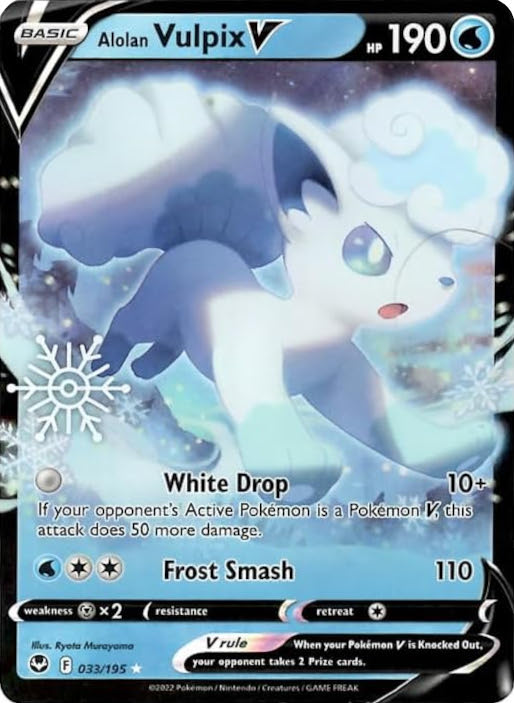 Alolan Vulpix V (033/195) (Holiday Calendar) [Sword & Shield: Silver Tempest] | Jack's On Queen