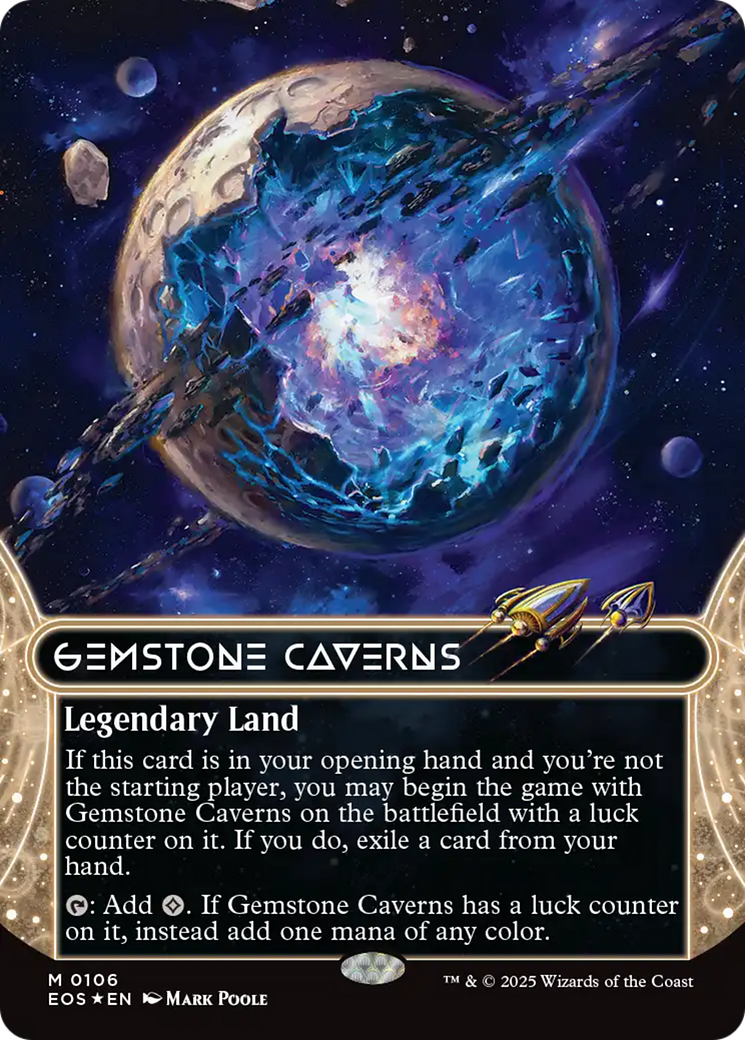 Gemstone Caverns (0106) (Borderless) (Galaxy Foil) [Edge of Eternities: Stellar Sights] | Jack's On Queen