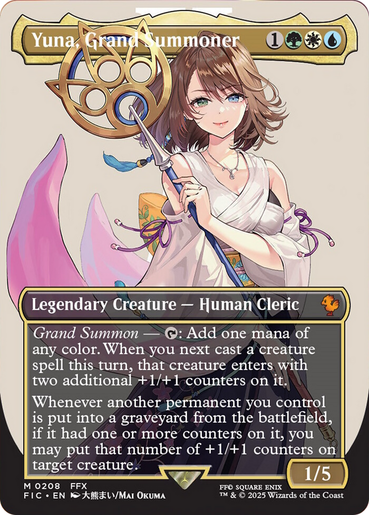 Yuna, Grand Summoner (Borderless) [FINAL FANTASY Commander] | Jack's On Queen