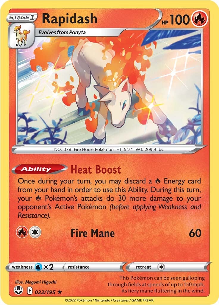Rapidash (022/195) (Theme Deck Exclusive) [Sword & Shield: Silver Tempest] | Jack's On Queen