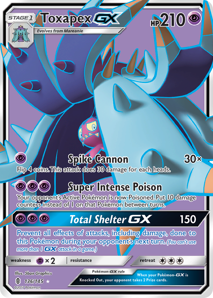 Toxapex GX (136/145) [Sun & Moon: Guardians Rising] | Jack's On Queen