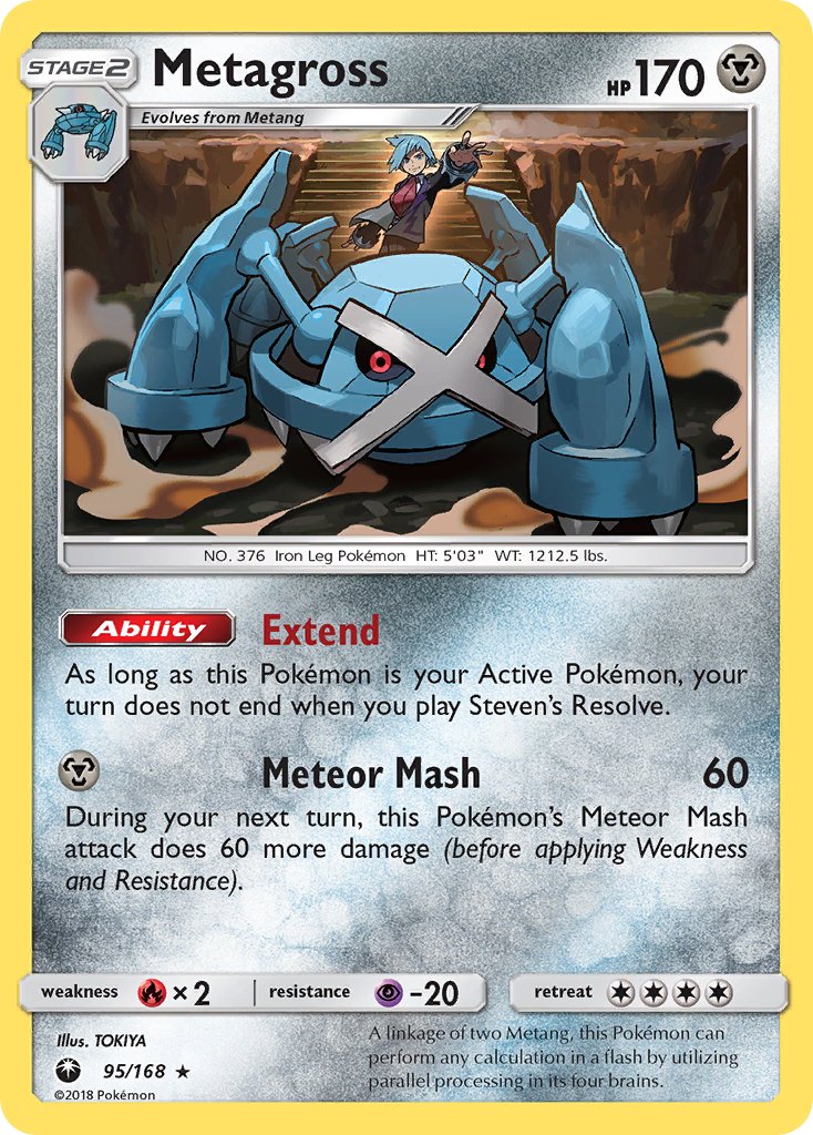 Metagross (95/168) (Prerelease Kit Exclusive) (Theme Deck Exclusive) [Sun & Moon: Celestial Storm] | Jack's On Queen
