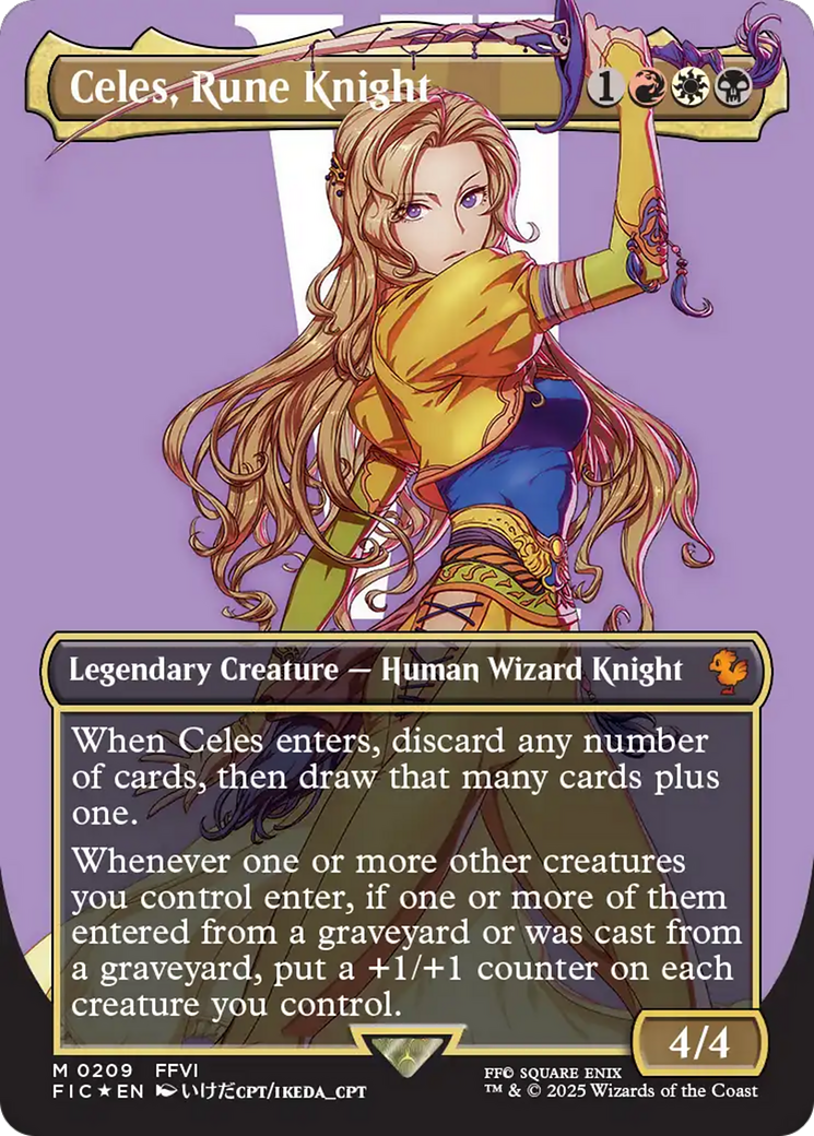 Celes, Rune Knight (Borderless) (Surge Foil) [FINAL FANTASY Commander] | Jack's On Queen
