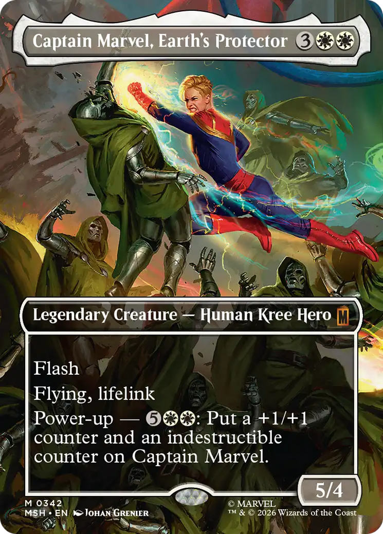 Captain Marvel, Earth's Protector (Borderless) (0342) [Marvel Super Heroes] | Jack's On Queen