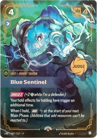 Blue Sentinel (087/219) [Riftbound Judge Promotional Cards] | Jack's On Queen