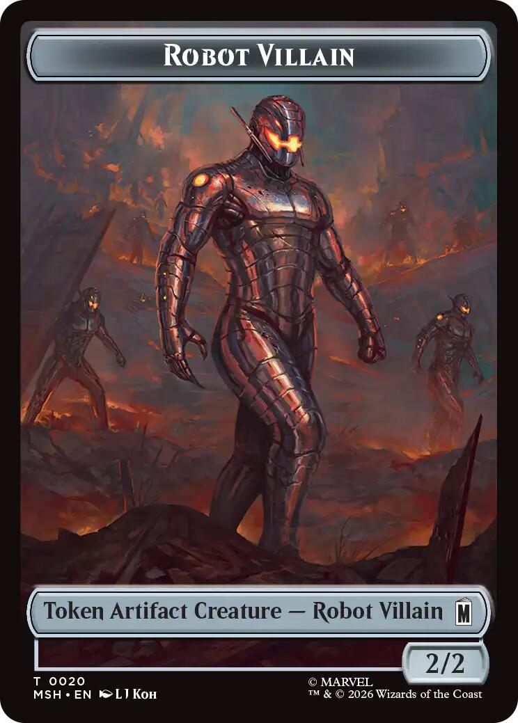 Villain // Robot Villain Double-Sided Token (009//020) [Marvel Super Heroes Tokens] | Jack's On Queen