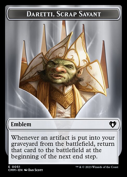 Servo // Emblem - Daretti, Scrap Savant Double-Sided Token [Commander Masters Tokens] | Jack's On Queen