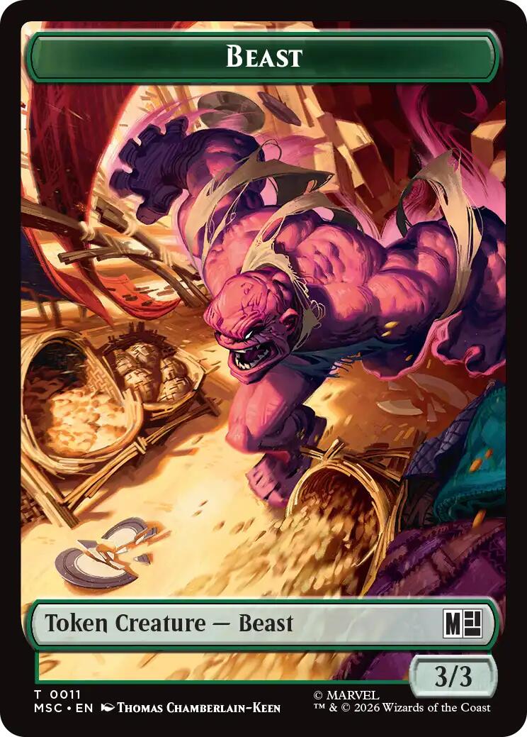 Beast // Vibranium Double-Sided Token [Marvel Super Heroes Commander Tokens] | Jack's On Queen