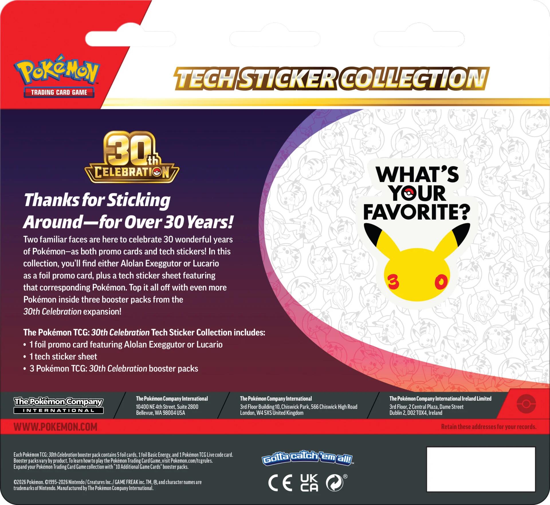 30th Celebration Tech Sticker Collection [Lucario] | Jack's On Queen