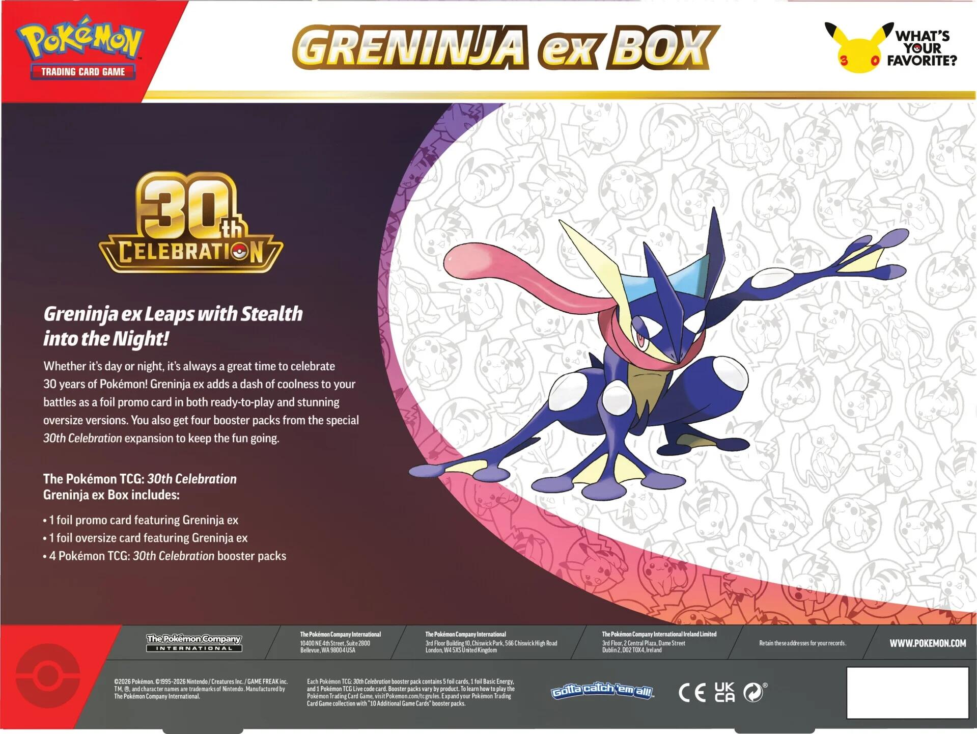 30th Celebration Greninja ex Box | Jack's On Queen