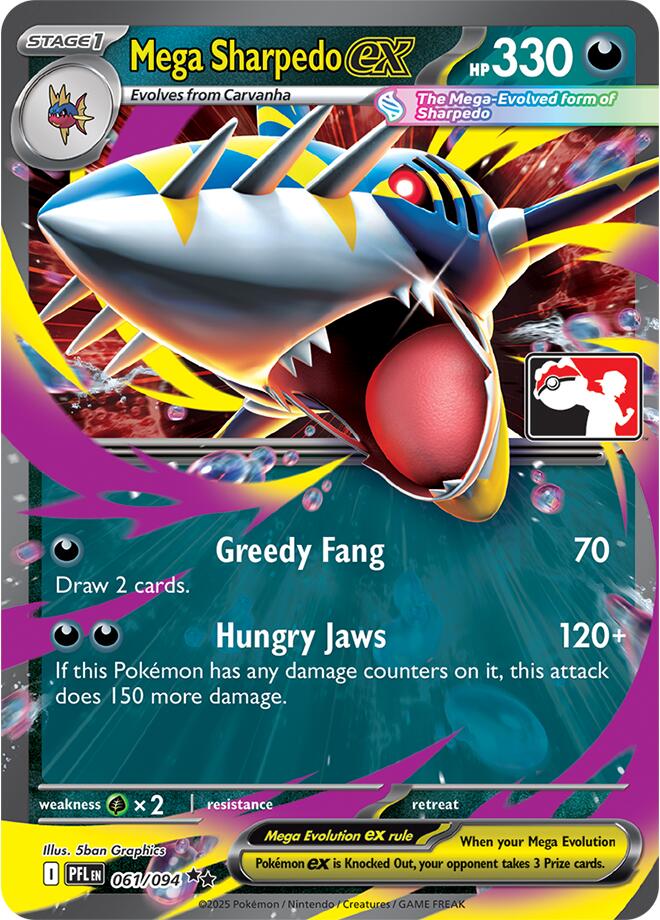 Mega Sharpedo ex (061/094) [Prize Pack Series Nine] | Jack's On Queen