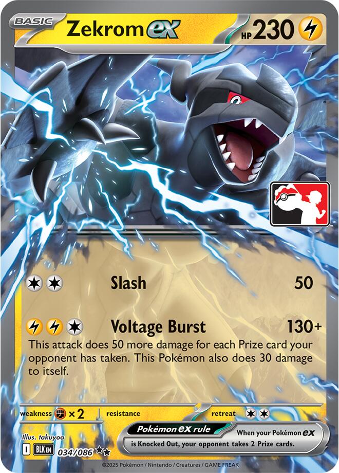 Zekrom ex (034/086) (Right Stamp) [Prize Pack Series Nine] | Jack's On Queen